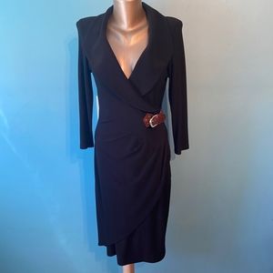 Joseph Ribkoff black wrap dress